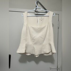 Wilfred Cream Square Neck Peplum Camisole